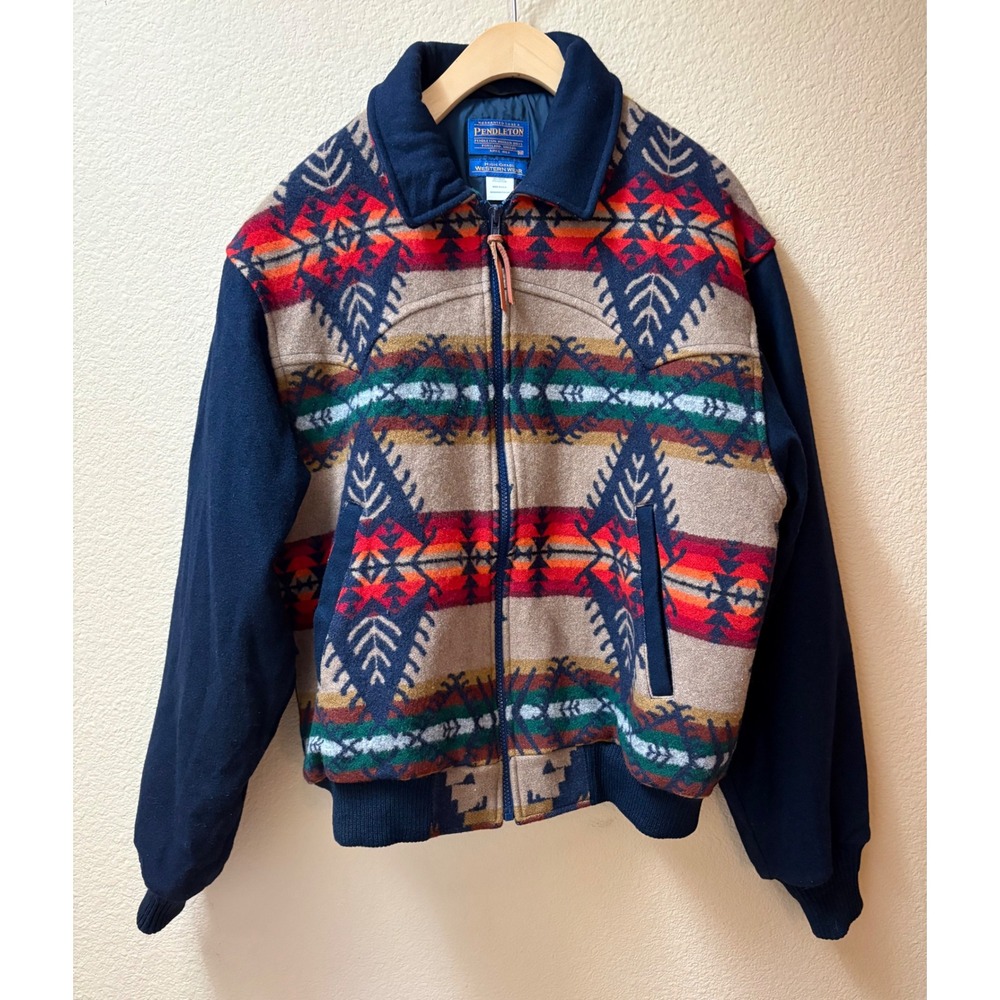 Pendleton High Grade Western Wear Wool Jacket Made in USA Blanket Vintage Size M